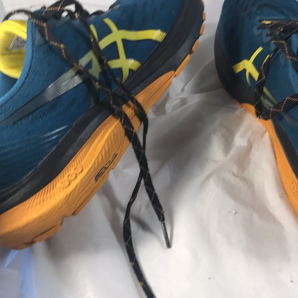 ASICS Men's GT-2000 11 Trail Blue and Yellow Jacquard Mesh Lace Up Running Shoes